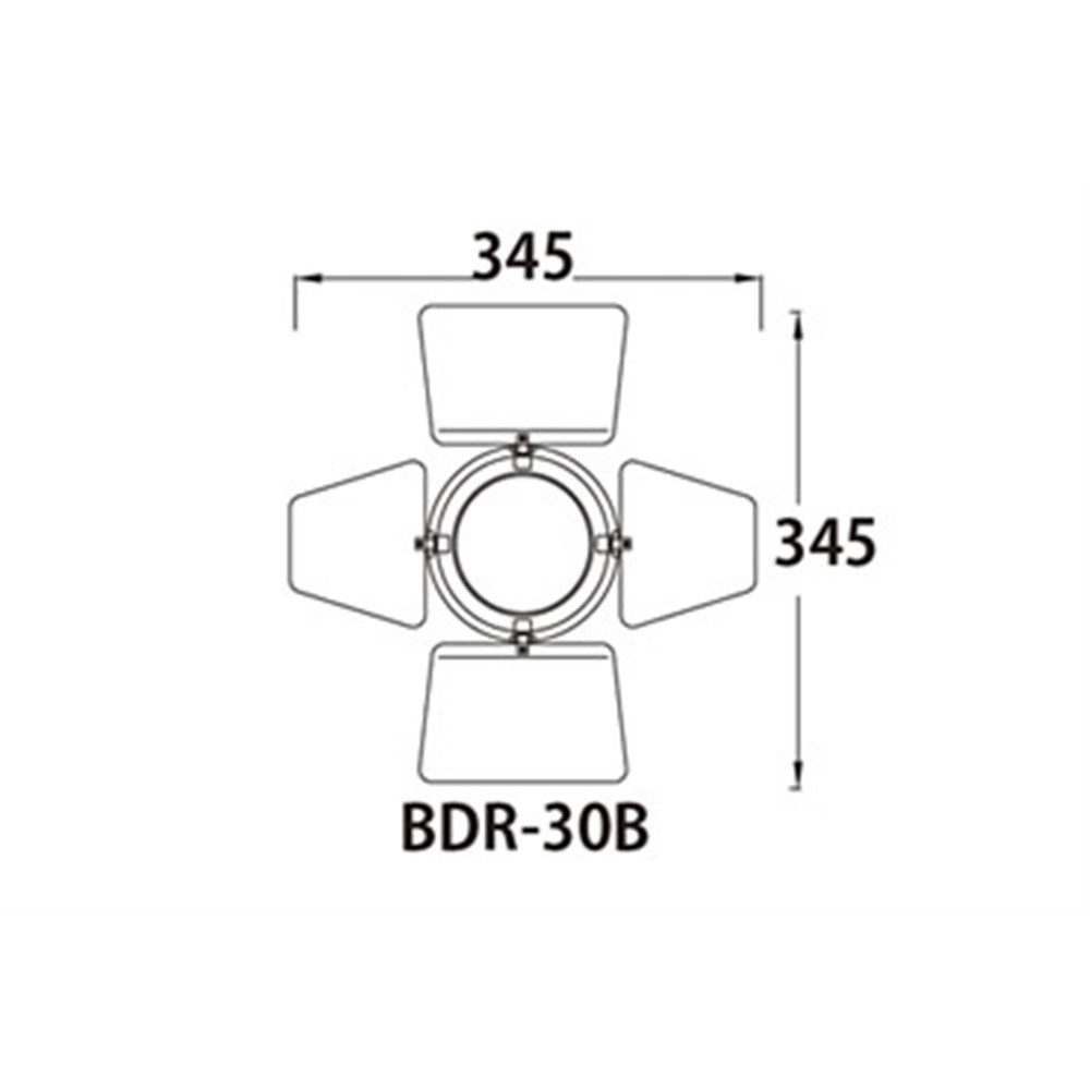 BDR-30B - 4-Leaf Barndoor for PAR 30 dimension drawing