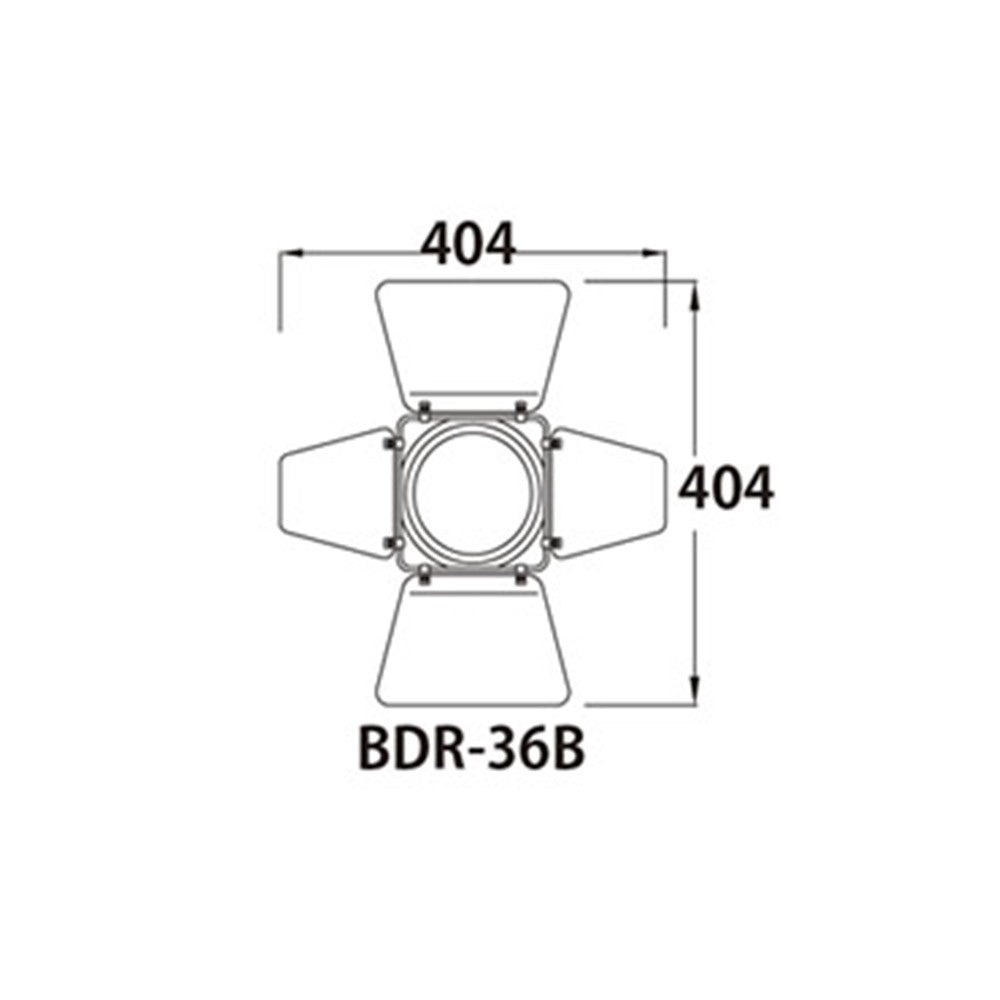 BDR-36B - 4-Leaf Barndoor for PAR 36 dimension drawing