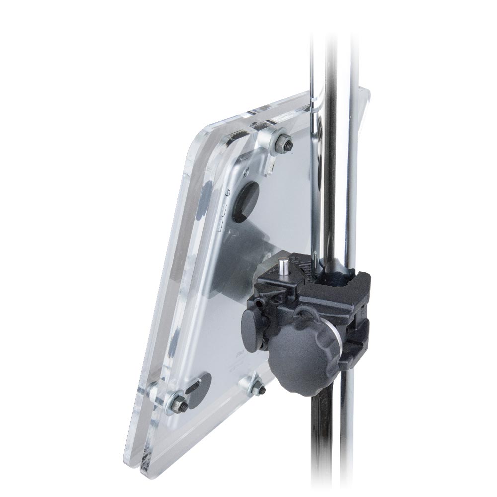 KCP-736B - Super Convi Clamp with Security Knob mounted on stand