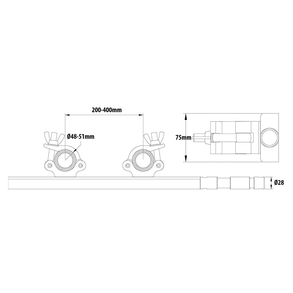 KCP-835V - Ladder Truss Coupler dimension diagram