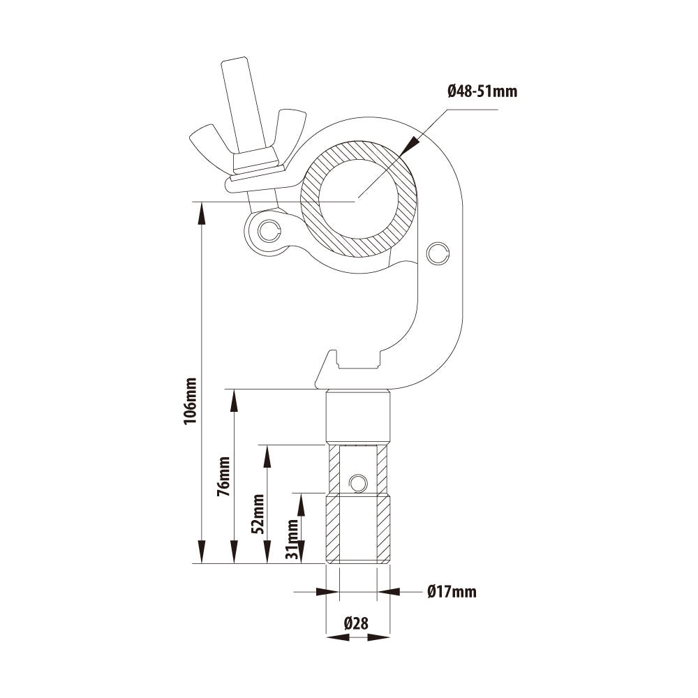 KCP-839 - Handcuff TVMP Coupler dimension diagram