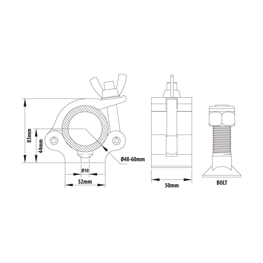 KCP-851 - Mighty Coupler, Polished dimension diagram