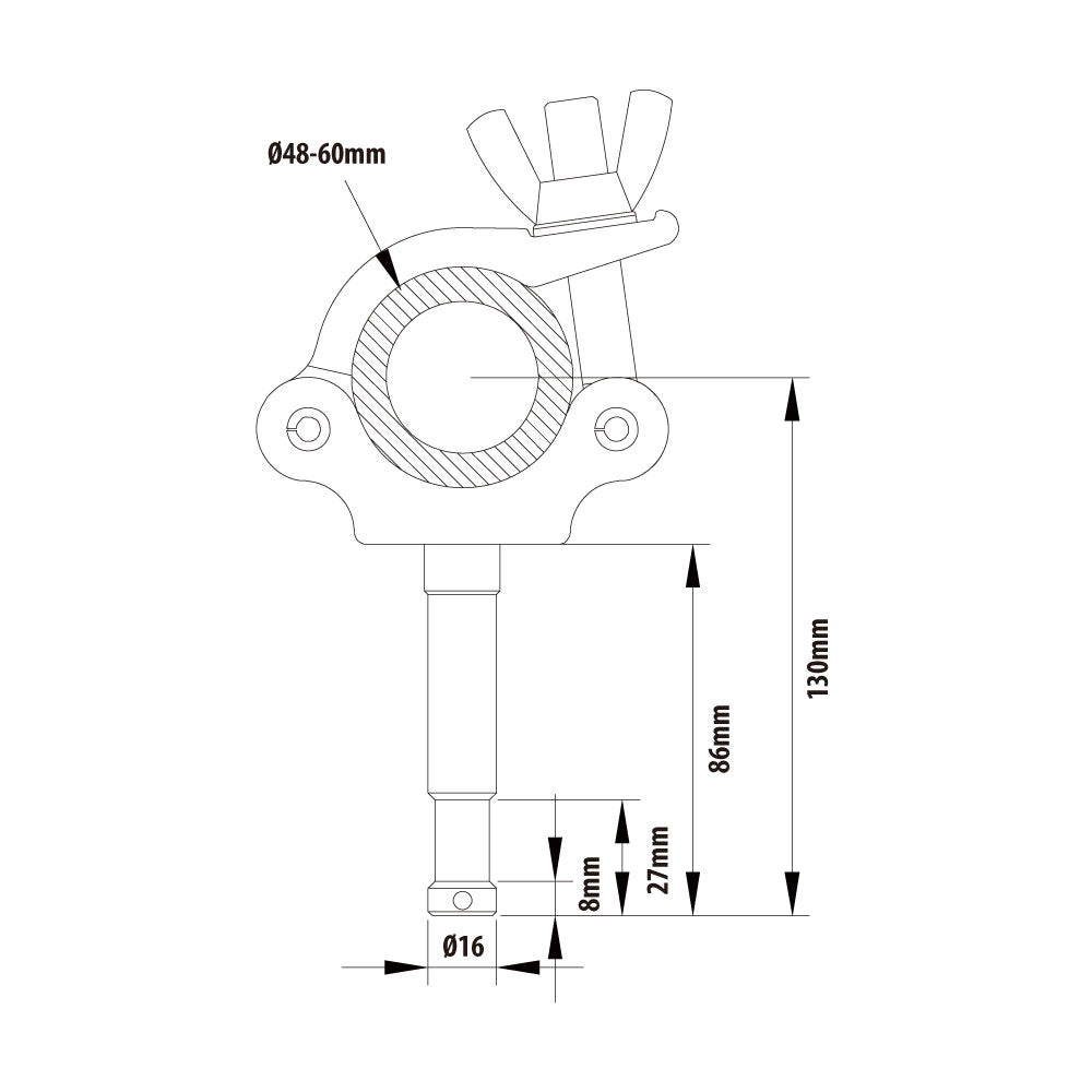 KCP-856 - Mighty Stud Coupler dimension diagram