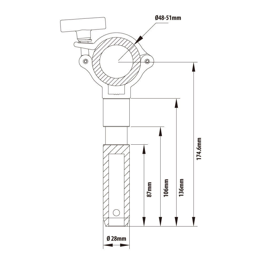 KCP-904 - Burger Spigot Coupler dimension diagram