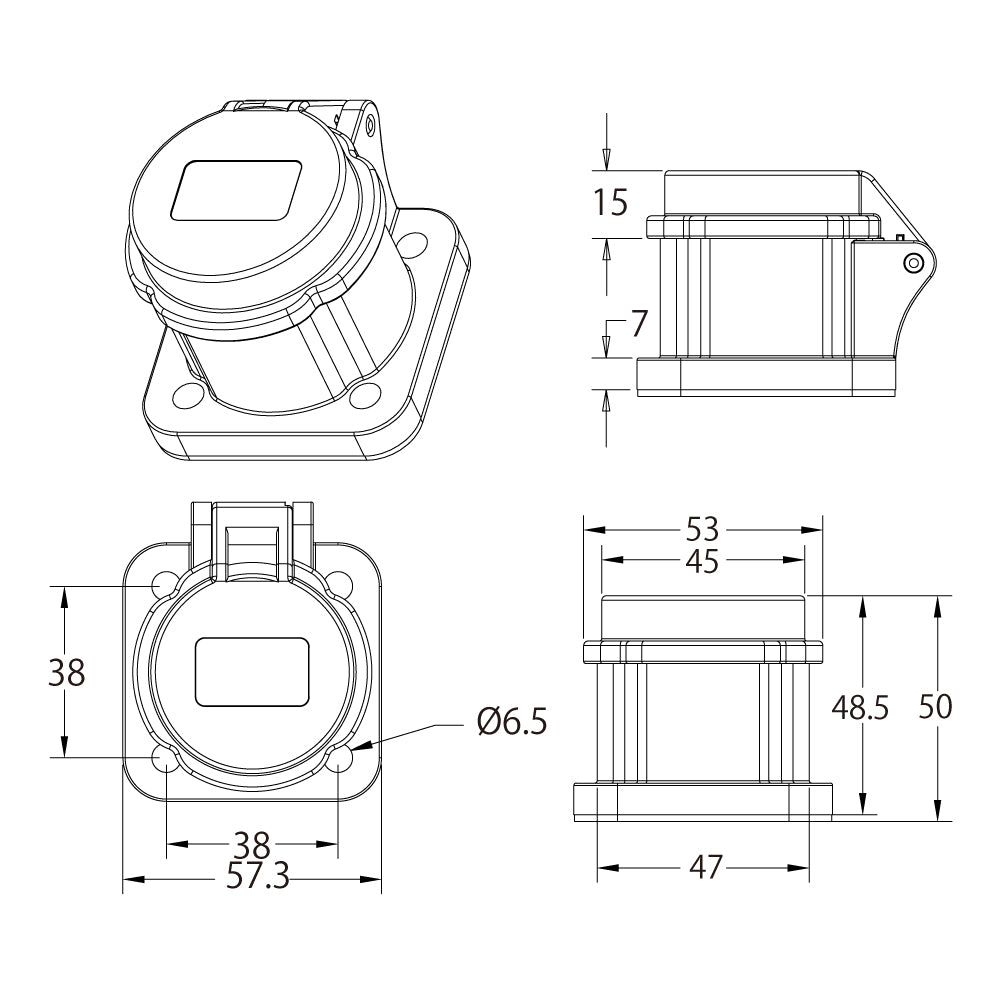 KL-DCR2 - K-LOK Dust Cover for 150 A Cam-Type Receptacle, Red