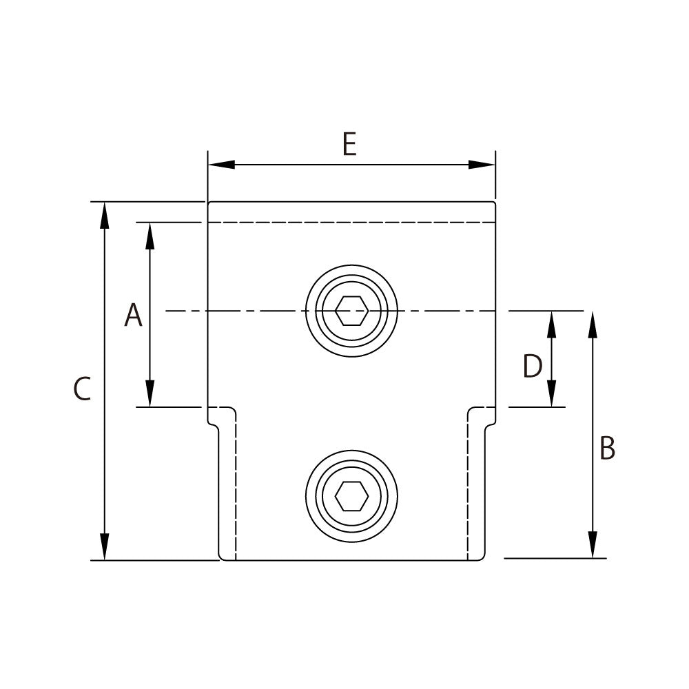 KPC-A1205E - Short Tee (Polished) dimension diagram
