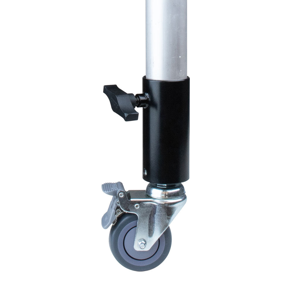KPC-C10 - Pipe Clamp Caster Adapter (M10) mounted caster setup
