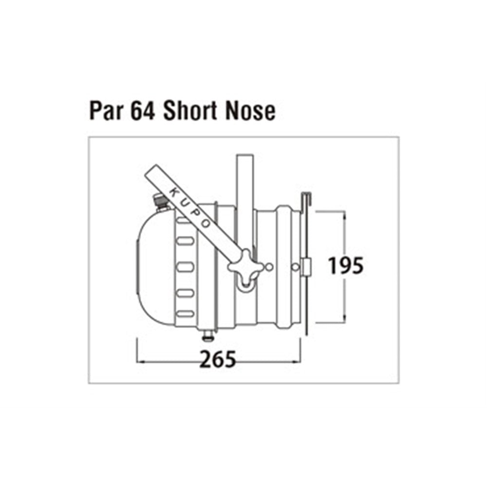 PAR-64L - KUPO PAR 64 Long with Color Frame product view, front product view