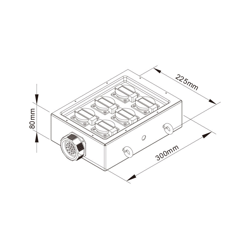 PDB-003 - Steel Power Box dimension diagram