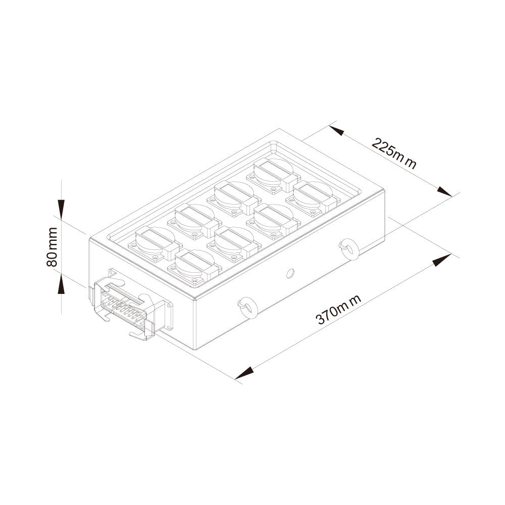 PDB-006 - Steel Power Box dimension diagram