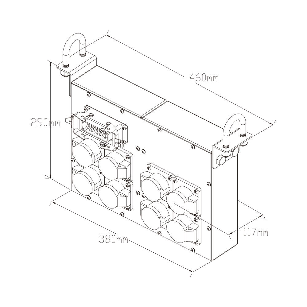 PDB-CH02 - Steel Power Boxdimension diagram