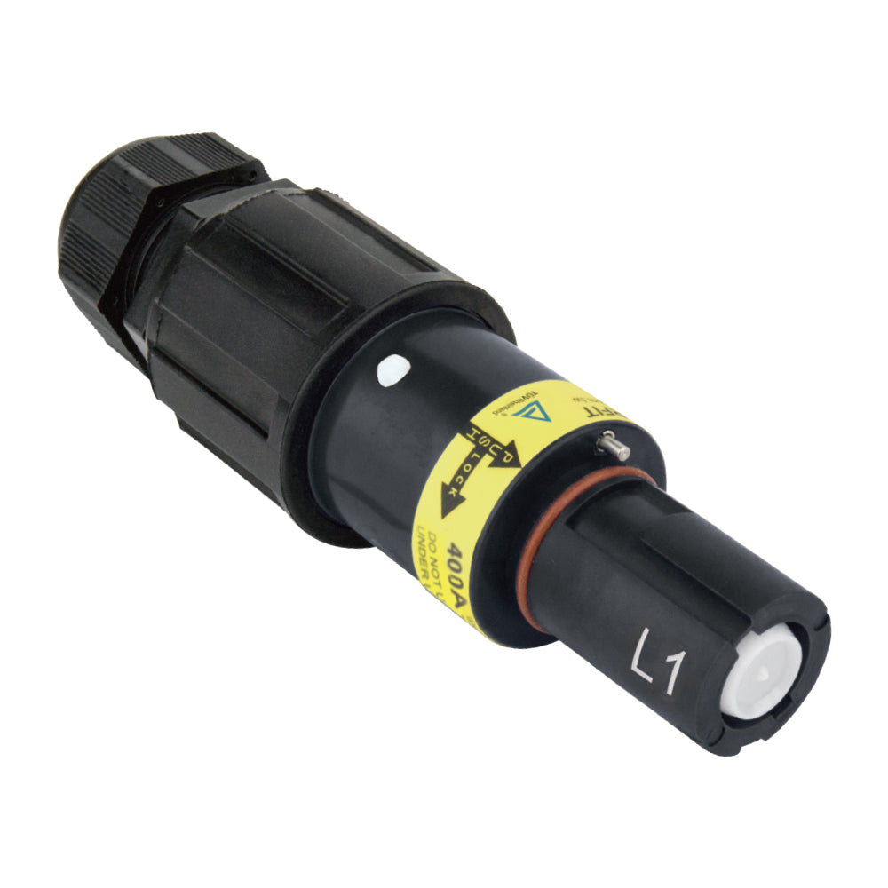 PFLD-1BK-S120M40A - PowerFit 400 A Line Drain, L1 (Phase A) Black (NEC - North American)