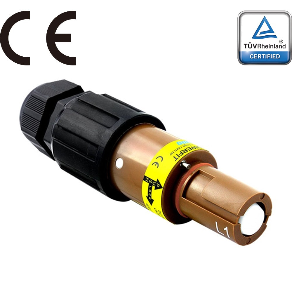 PFLD-1BN-S120M40A - PowerFit 400 A Line Drain, L1 (Phase A) Brown (IEC - European)