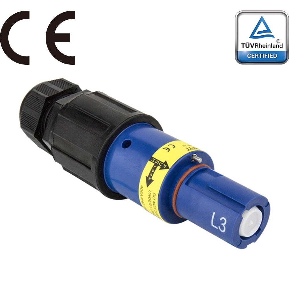 PFLD-3BL-S120M40A - PowerFit 400 A Line Drain, L3 (Phase C) Blue (Multiple conventions)