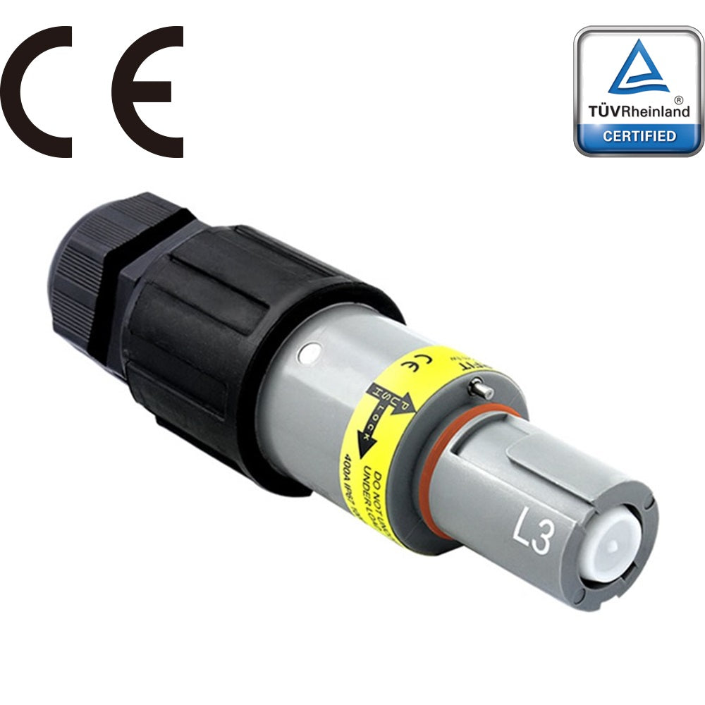 PFLD-3GY-S120M40A - PowerFit 400 A Line Drain, L3 (Phase C) Grey (IEC - European)