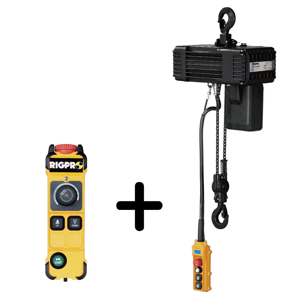 RH-SP48W - Single Phase Brushless DC 480 kg Chain Hoist with Wireless Remote, wireless and pendant remote set