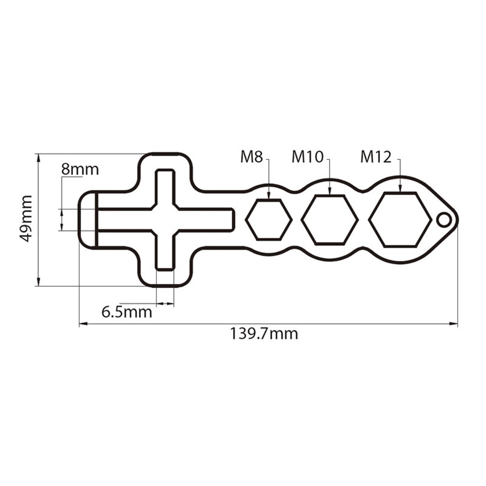 WS-140 - Wingnut Multi - Spanner, handle detail