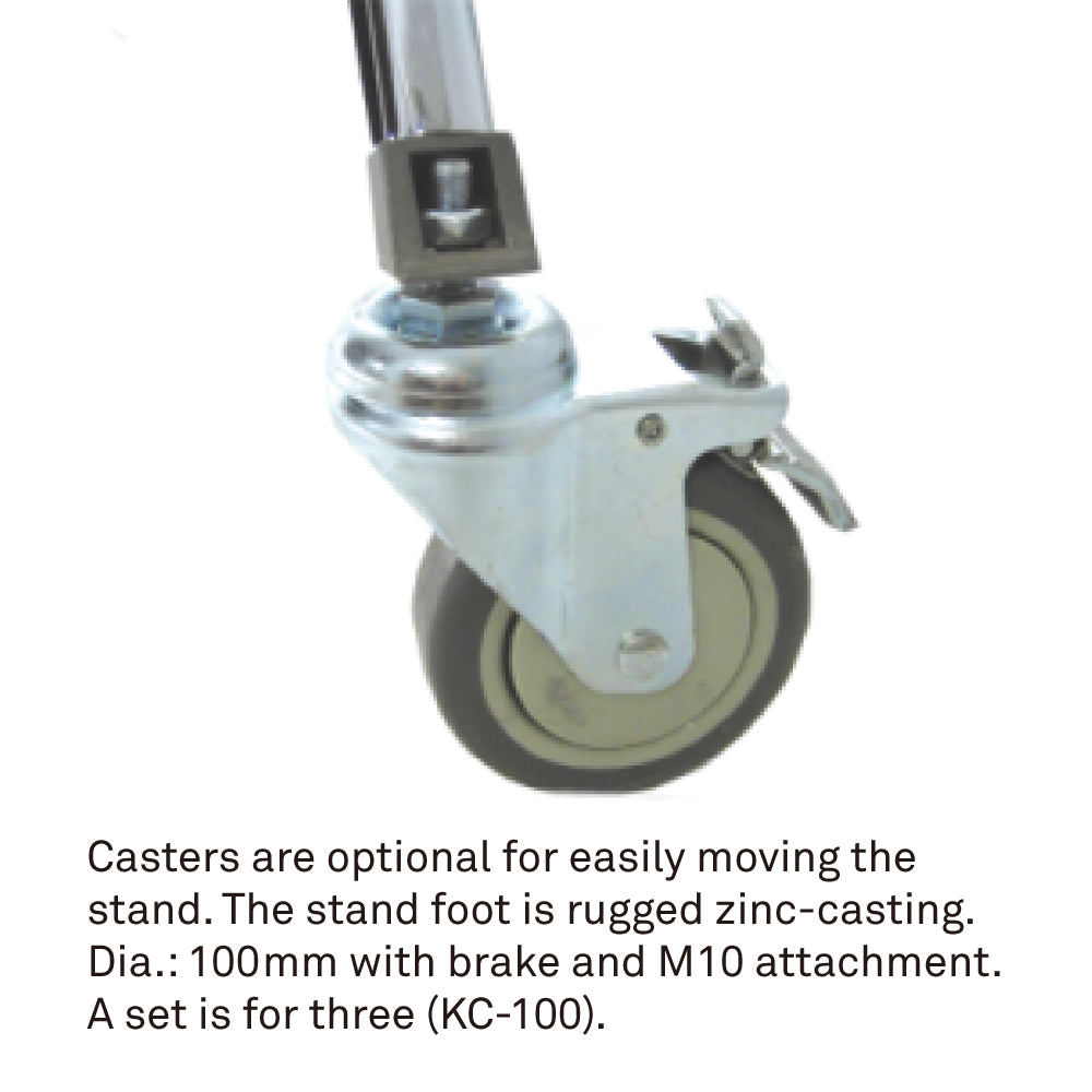 483BT - 3 SCT Wind-Up Stand optional caster wheel detail