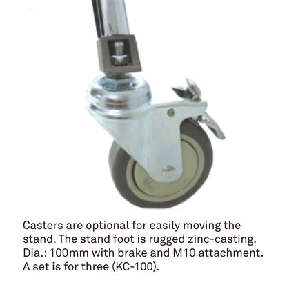 483BT - 3 SCT Wind-Up Stand optional caster wheel detail