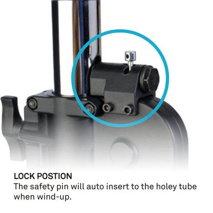 483BT - 3 SCT Wind-Up Stand safety pin lock position detail