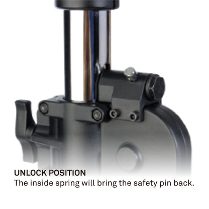 483BT - 3 SCT Wind-Up Stand safety pin unlock position detail