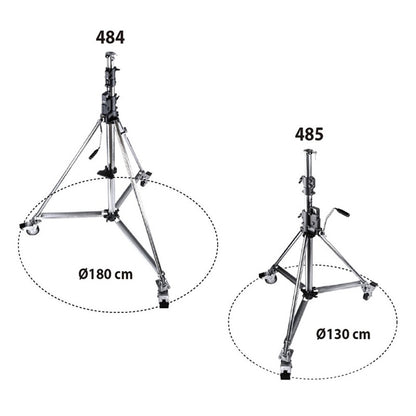 484 - Heavy Duty Wind-Up Stand footprint size comparison