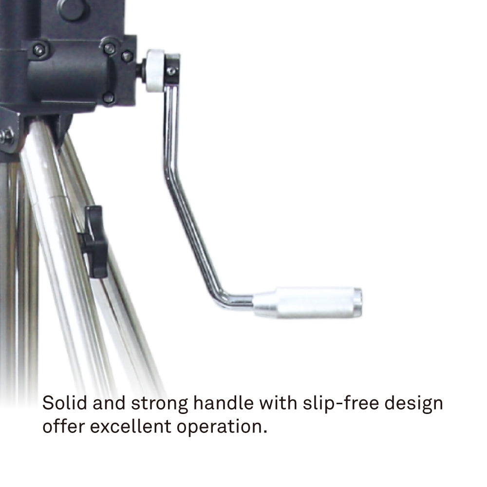 484 - Heavy Duty Wind-Up Stand slip-free crank handle detail