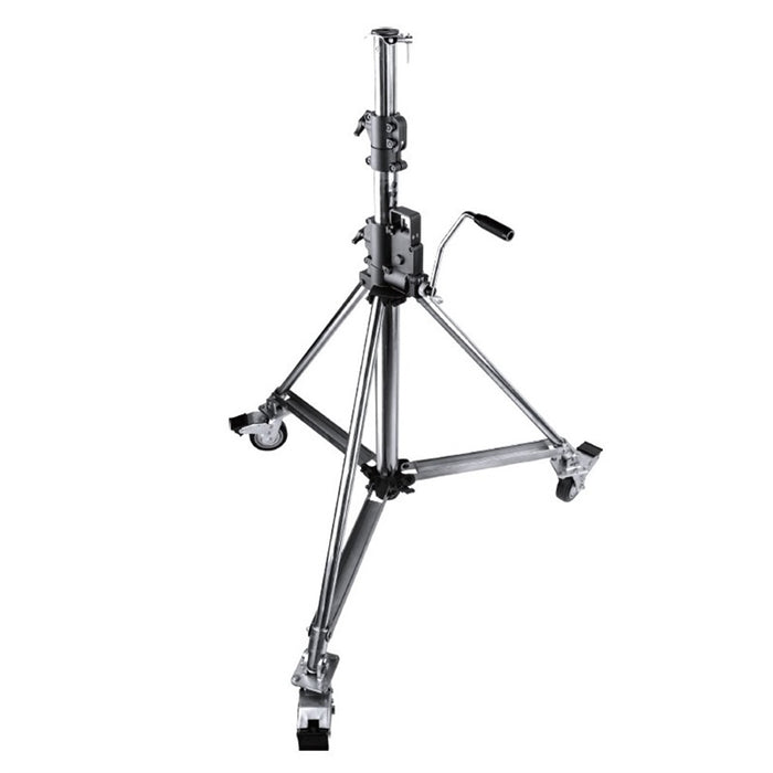 485 - KUPO Heavy Duty Wind-Up Low Base Stand with Braked Casters
