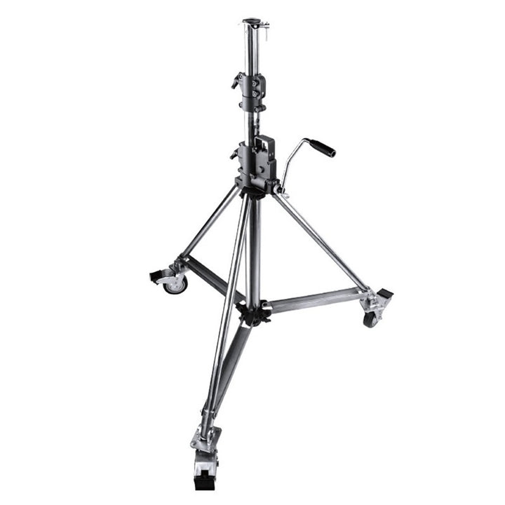 485 - KUPO Heavy Duty Wind-Up Low Base Stand with Braked Casters