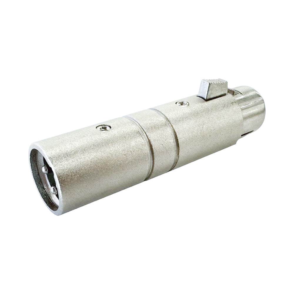 AD-3M5F - XLR 3-pin male to 5-pin female adapter opposite connector end view