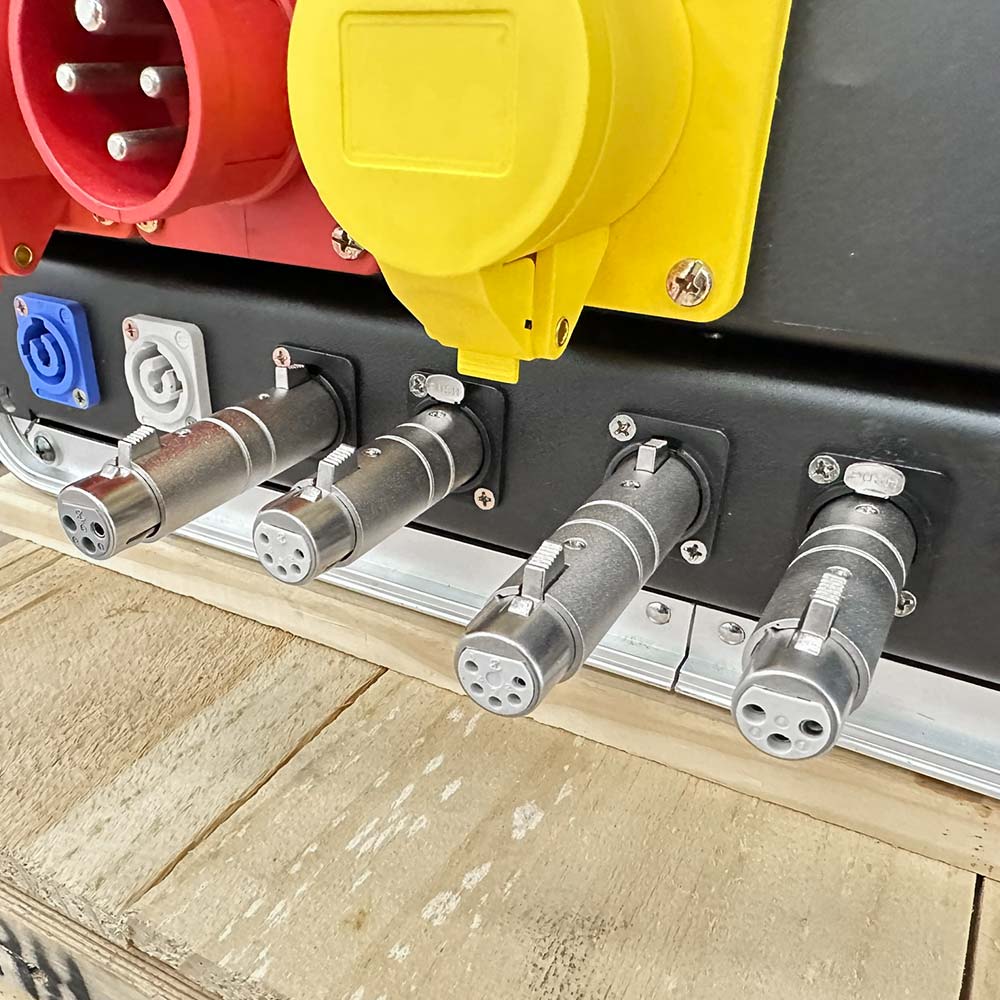 AD-5F5F - XLR 5-pin female to 5-pin female adapter installed on panel connection