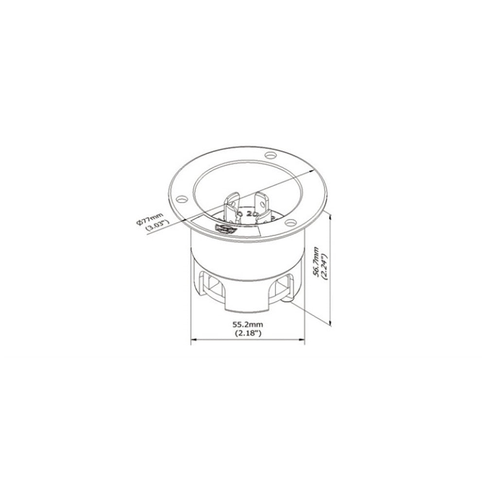 ATL-1520 FI - TURN-LOK 15-20 Locking Flange Inlet dimension drawing