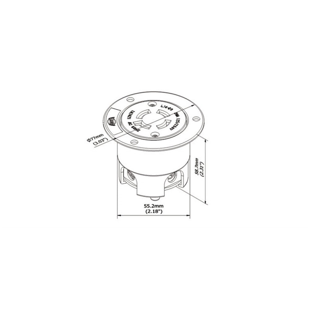 ATL-1530 FO - TURN-LOK 15-30 Locking Flange Outlet dimension drawing