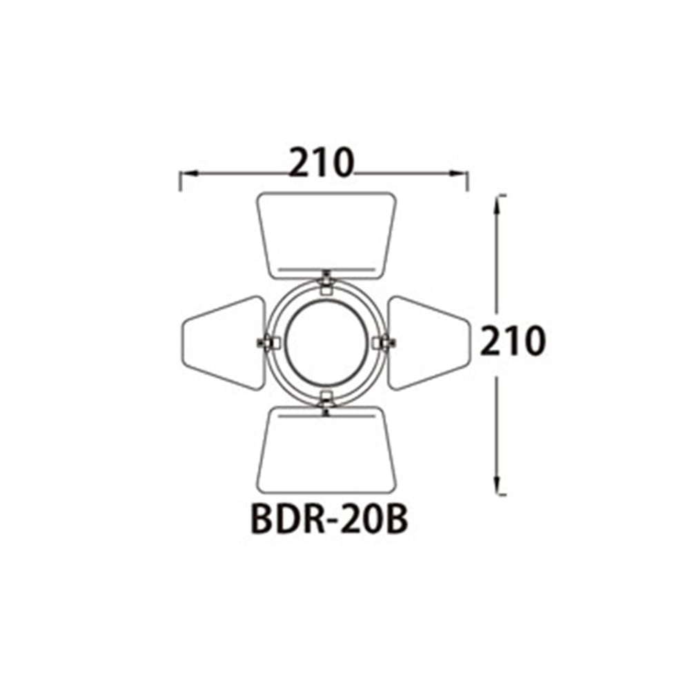 BDR-20B - 4-Leaf Barndoor for PAR 20 dimension drawing