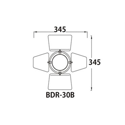 BDR-30B - 4-Leaf Barndoor for PAR 30 dimension drawing