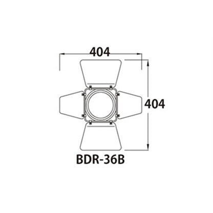 BDR-36B - 4-Leaf Barndoor for PAR 36 dimension drawing