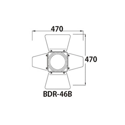 BDR-46B - 4-Leaf Barndoor for PAR 46 dimension drawing
