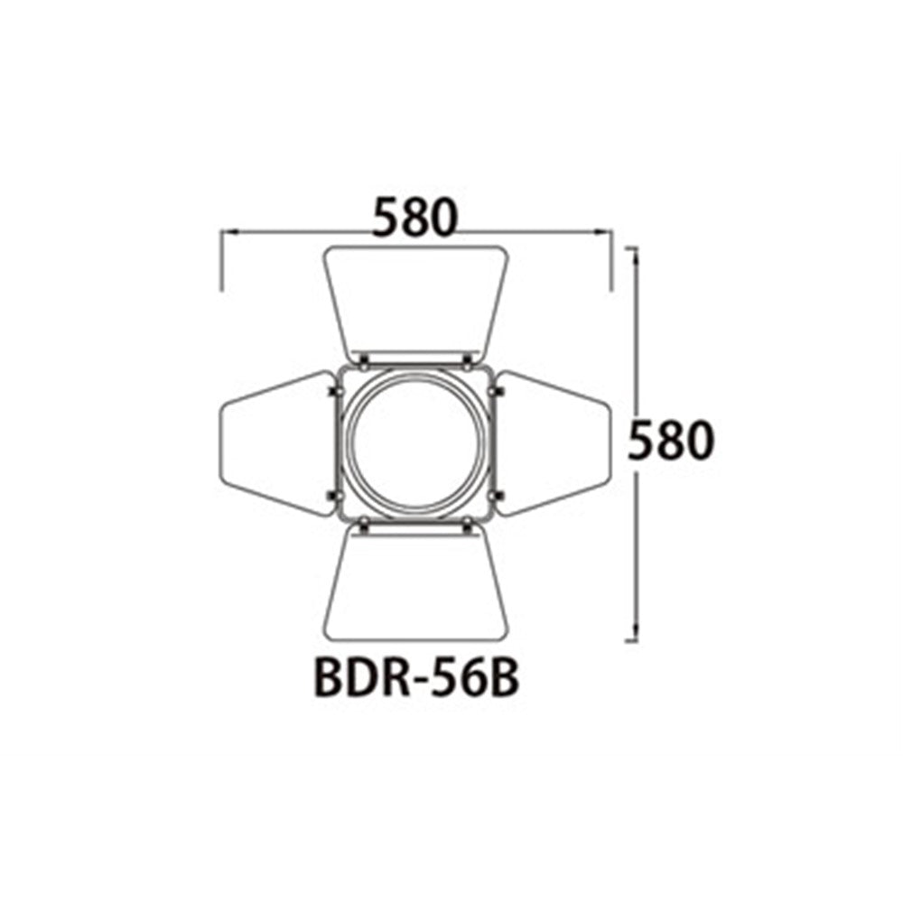 BDR-56B - 4-Leaf Barndoor for PAR 56 dimension drawing