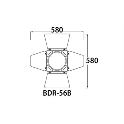 BDR-56B - 4-Leaf Barndoor for PAR 56 dimension drawing
