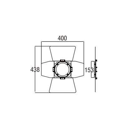 BDR-FS05 - Barndoor for Fresnel 500 W dimension drawing