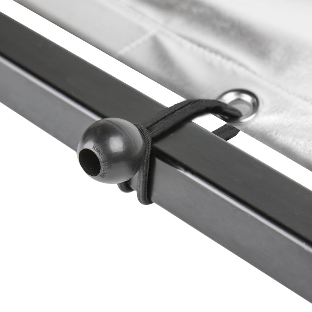BG4506 - 6" Heavy Duty Black Ball Bungees installed on frame detail