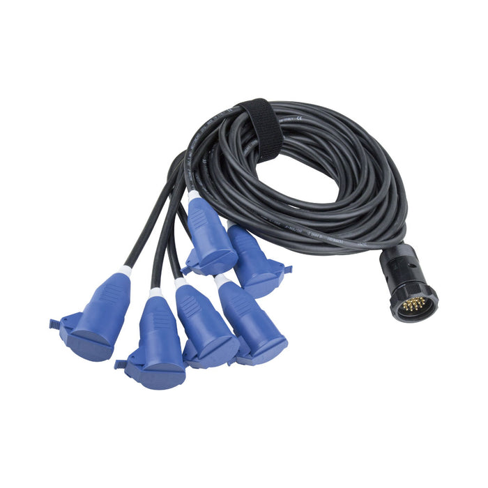 BK3/1.5-1.2-SCHUKO - KUPO 19-Pin Break-Out Cable, Schuko 13 A, 1.2 m