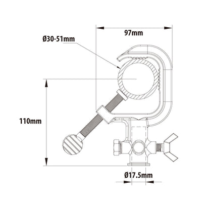 C-01B - Steel Iron Casting Clamp dimension drawing