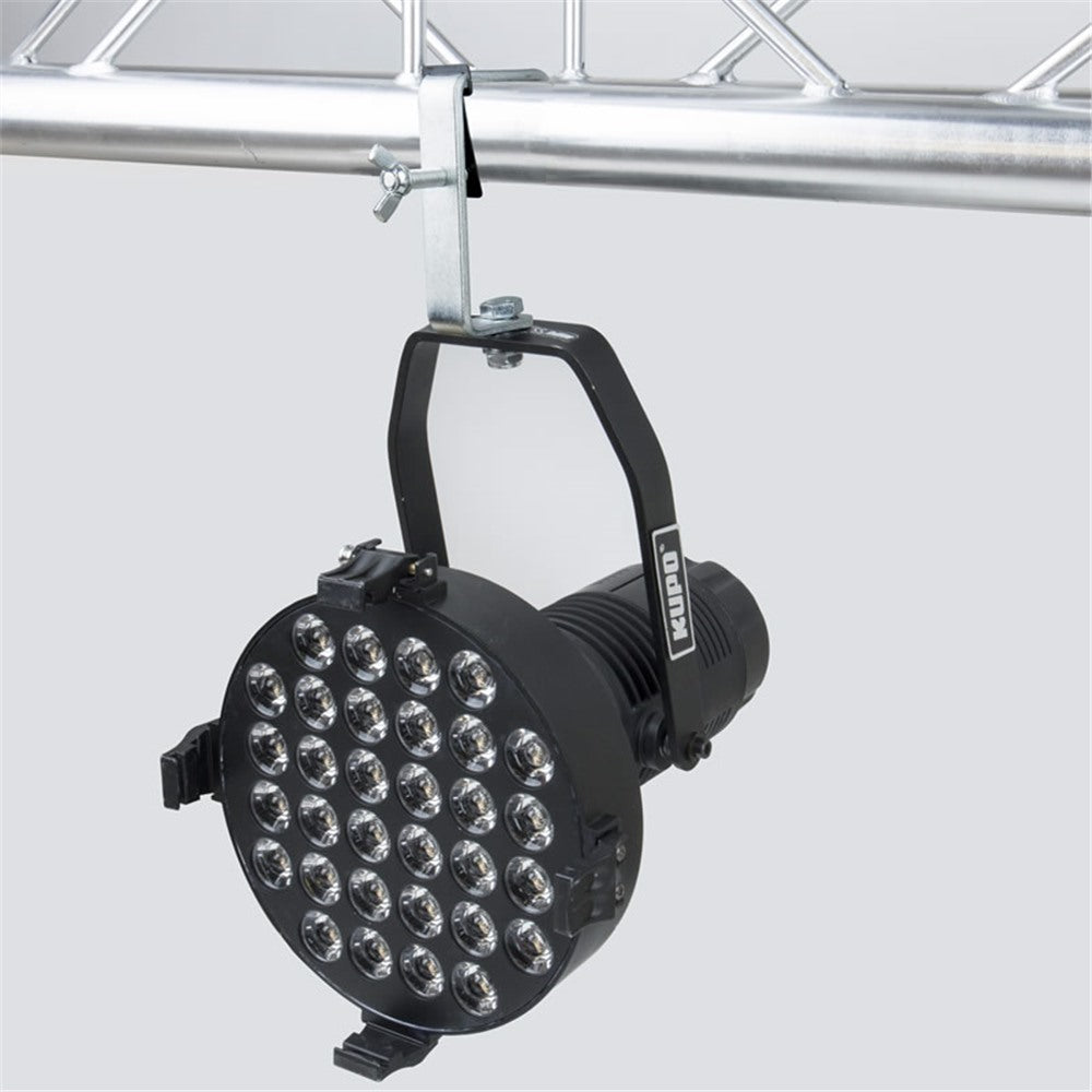 C-02BN-P - Stage Clamp with Protective Tab truss mounted with LED par light