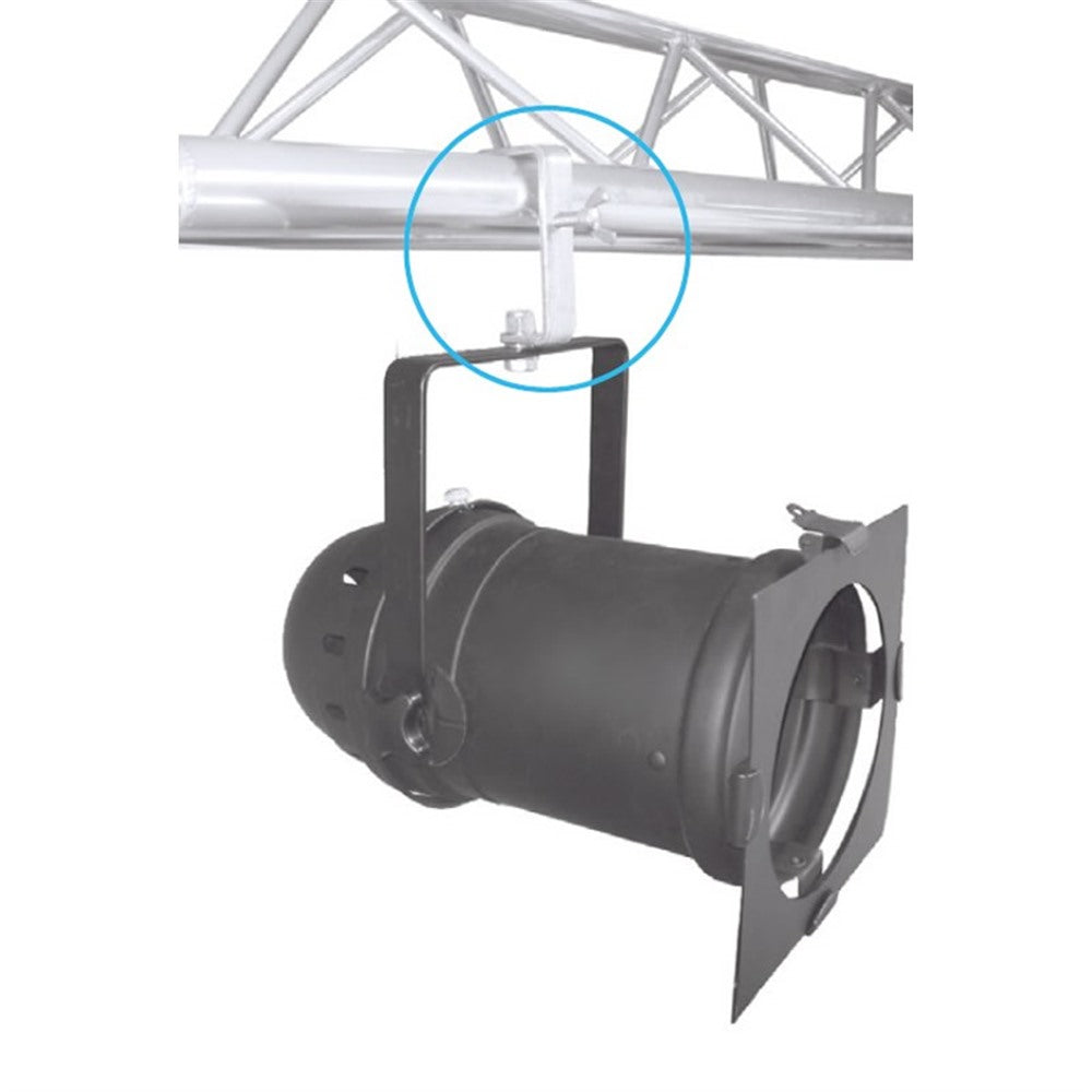 C-02N - Stage Clamp with Wing Bolt truss mounted with barndoor light
