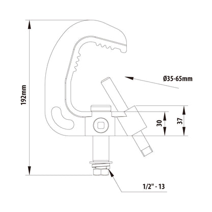 C-06T - Titan Iron Casting Clamp dimension drawing