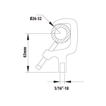 C-09B - Mini Aluminum Extrusion Clamp dimension drawing