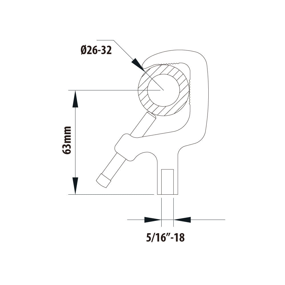 C-09 - Mini Aluminum Extrusion Clamp dimension drawing