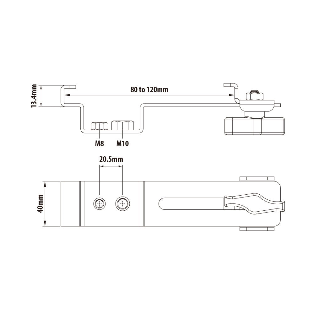 C-15 - Light Duty Tent Clamp dimension drawing
