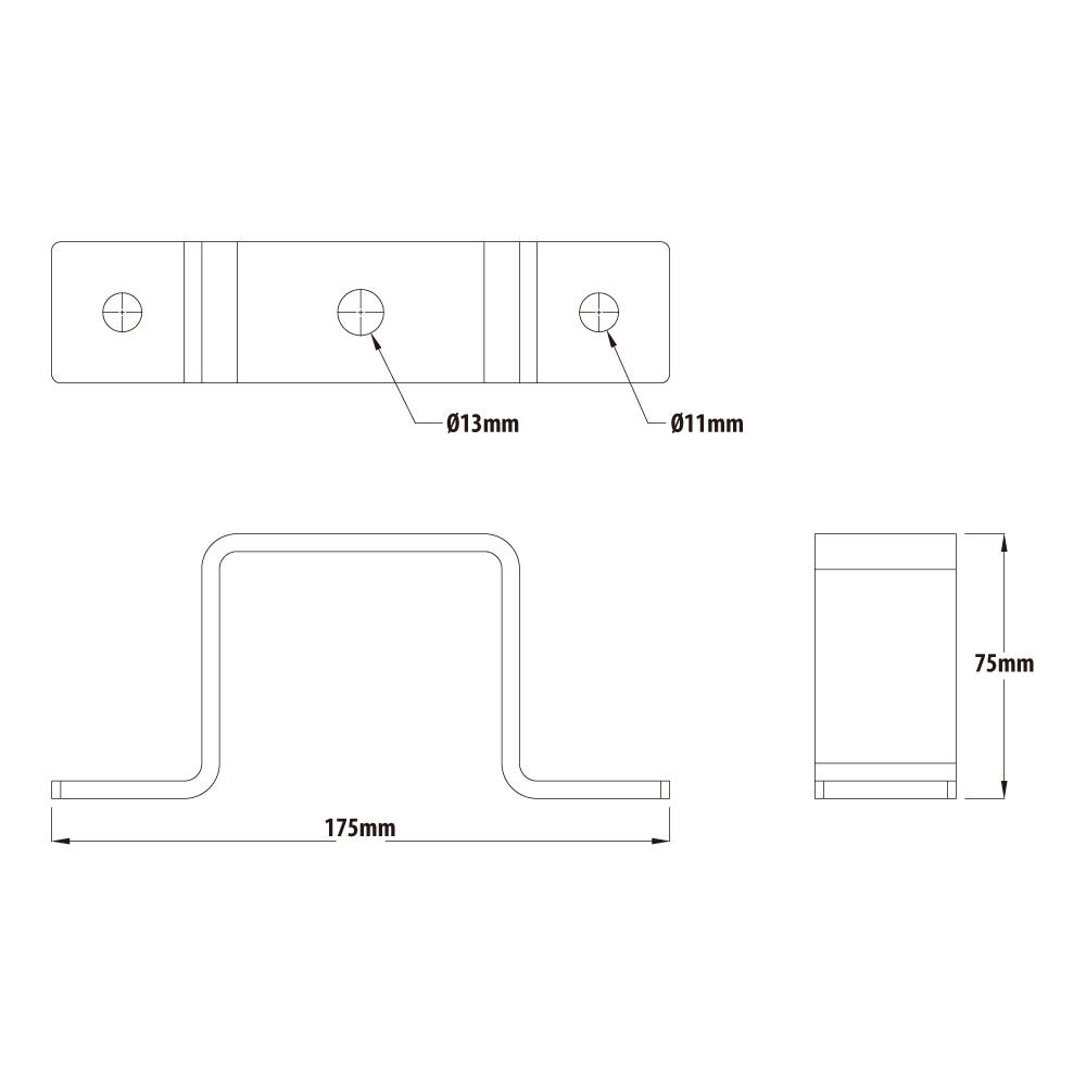 C-19 - Ceiling Saddle Bracket dimension drawing